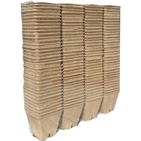 144 x 5cm Eco Square Fibre Biodegradable and Compostable Plant Pots
