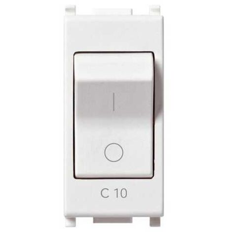 14404.10 Interruttore Mt 1P C10 120-230V Bianco Plana