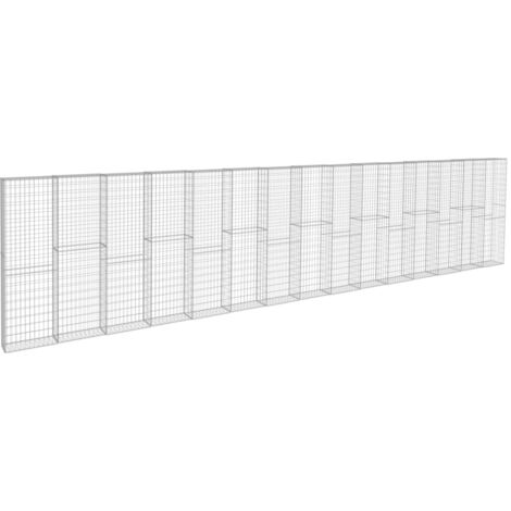 Gabion Wall with Covers Galvanised Steel 900x50x200 cm