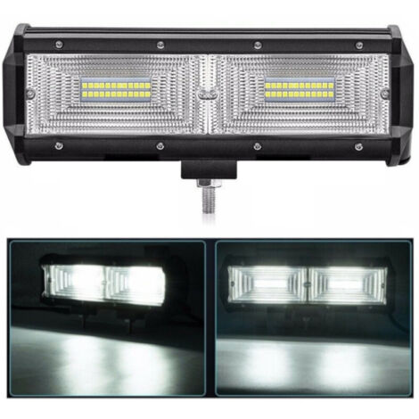 Универсален 144W Лед LED Халоген Фар Работна Лампа 12V - 24V с Разпръсната Flood Светлина за автомобил офроуд бус ван ка