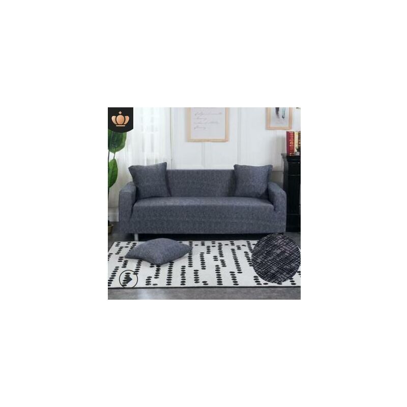 

145-185cm Funda elástica para sofá de 2 plazas Loveseat Funda protectora para sillón elástico (Gris oscuro, Funda para sofá de 2 plazas Tipo 10)