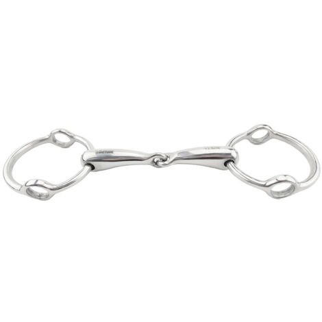 14,5 cm: Filetto elevatore ad anelli snodato in inox imboccatura spessore 18 mm