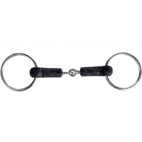 14,5 cm, nero: Filetto snodato ad anelli 18 mm ricoperto in gomma