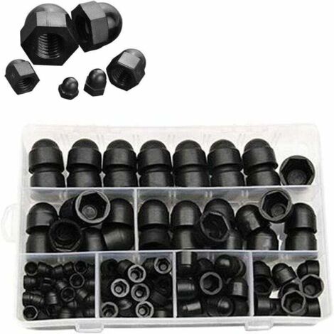 145 pezzi Tappi per bulloni in plastica, copriviti Dado Bullone Dado Protezione Esagonale Nero Protezioni per viti esagonali M4 M5 M6 M8 M10 M12