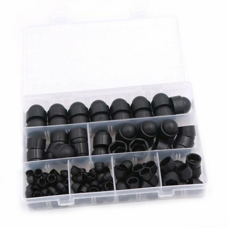 145 Pieces Screw Cover Protective Nut, Dome Nut Kit Protective Caps Dome Bolt Nut Cover 6 Sizes M4 M5 M6 M8 M10 M12 With Box For Machinery, Furniture