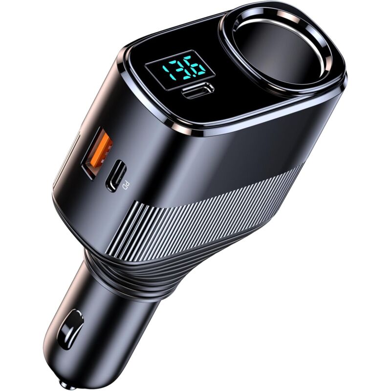 145W USB C Chargeur Allume Cigare USB Type C Chargeur de Voiture, 80W Adaptateur Allume Cigare, 45W Chargeur Allume Cigare USB Rapide & 20W