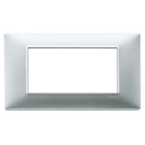 14654.20 Placca 4 Moduli Argento Opaco Plana