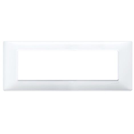 14657.01 Placa de 7 módulos blanca plana
