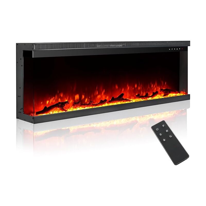 Image of 50-Inch 1800W Black 3-Sided Deluxe Electric&hellip;