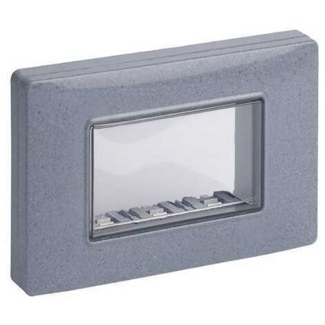 14943.14 Cubierta de pared IP55 3 módulos Gris granito
