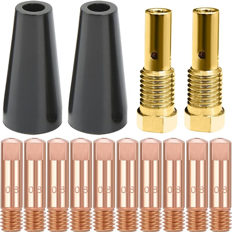 14AK Kit d'embouts de buse sans gaz à Noyau de Flux, Embout de Contact de soudage MIG 0,8 mm 0,030 '' M6, consommables de Torche pour Accessoires de