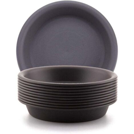 14cm Pot en Plastique pour Plantes Succulentes, Soucoupe Plate pour Retenir l'Eau, Paquet de 10