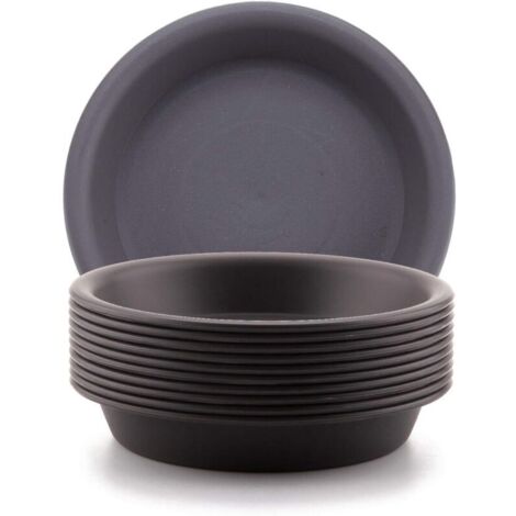 14cm Pot en Plastique pour Plantes Succulentes, Soucoupe Plate pour Retenir l'Eau, Paquet de 10