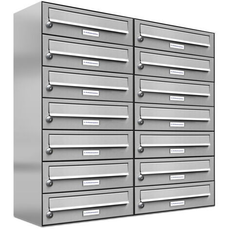 14er Edelstahl Briefkasten Anlage 14 Fach Wandbriefkasten Postkasten