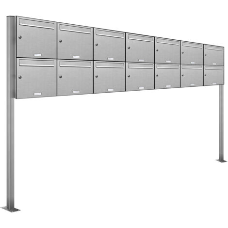14er Standbriefkasten Anlage Edelstahl Post stehend