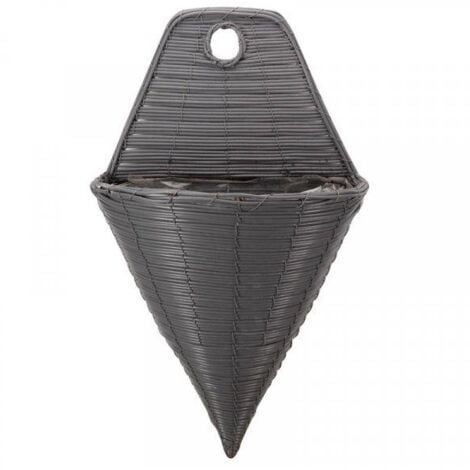 14in Slate Faux Rattan Wall Torch