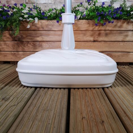 main image of "14L White Square Plastic Garden Parasol/Umbrella Base Pole ¯ 18- 32mm"