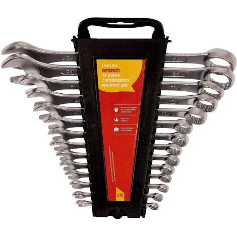 14PC SPANNER SET METRIC COMBINATION WRENCH RING OPEN 6MM-26MM ON RACK K0500