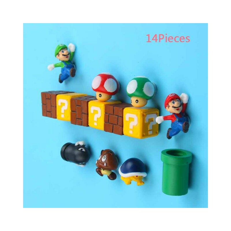 14pcs 3D Funy stereoscopico Super Bros magneti per...