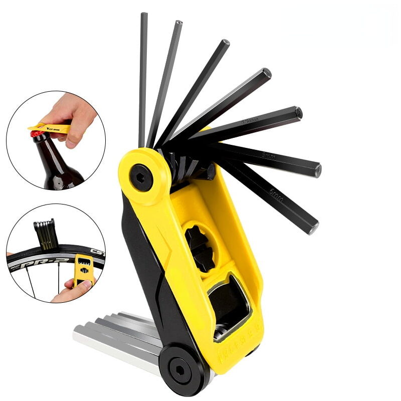 14PCS Folding Allen Wrench Sets, Metric and SAE Allen Key Set, METRIC 2mm, 2.5mm, 3mm, 4mm, 4.5mm, 5mm, 6mm. SAE 5/64", 3/32", 1/8", 5/32", 3/16",