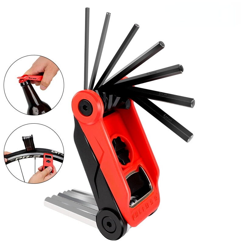 14PCS Folding Allen Wrench Sets, Metric and SAE Allen Key Set, METRIC 2mm, 2.5mm, 3mm, 4mm, 4.5mm, 5mm, 6mm. SAE 5/64", 3/32", 1/8", 5/32", 3/16",