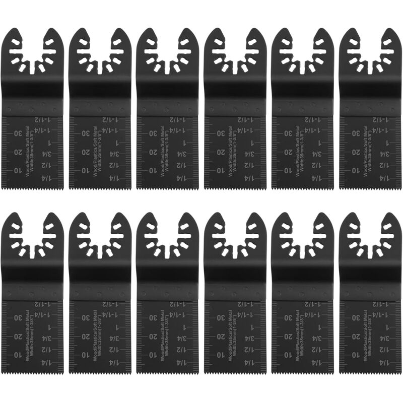 14PCS Lames de Scie Oscillantes avec 2 Adaptateurs C-Clip, Lames Multi-outils Oscillantes Bois/Métal/Plastique, Lames de Scie à Dégagement Rapide,