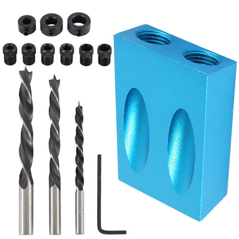 14Pcs Pocket Hole Screw Jig 15 Degree Tassello Punta da trapano Kit per la lavorazione del legno Carpentieri