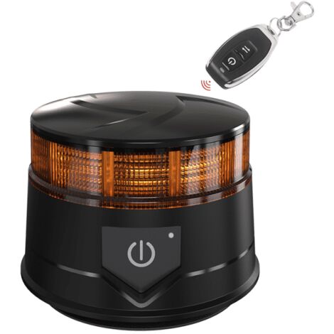 14W Лед Led Безжична Диодна Въртяща се Сигнална Аварийна Лампа Маяк Буркан с ДИСТАНЦИОННО Магнит и Вендуза за Пътна Помо
