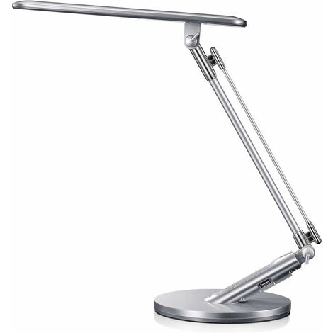 14W LED Touch Desk Lamp Adjustable Table Lamp with 4 Lighting Modes, 7 Brightness Levels, Timer Function and Memory with USB Port for Charging Smartphones 5V / 1A