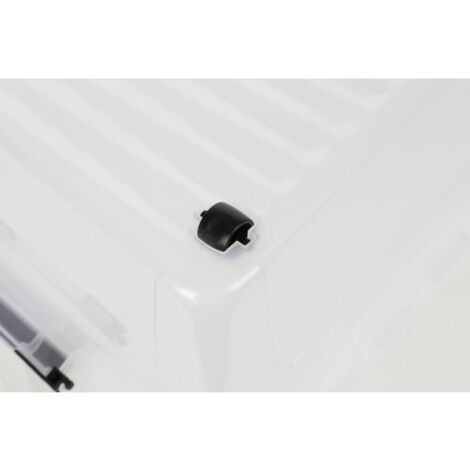 14x Scharnierbox 52L 60x40x35cm Transparent Deckel Aufbewahrung Spielzeugkiste