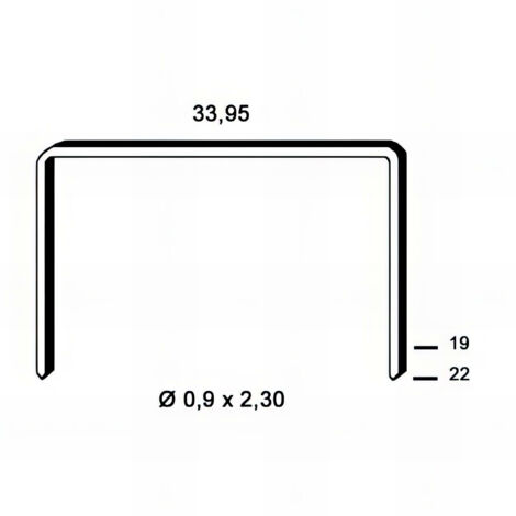 15 000 agrafes cuivrées BM-22 - 33,95 x 22 x D. 0,9 x 2,3 mm - 6BM221 - Alsafix