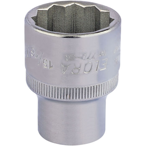 15/16 Inch Square Drive Bi-Hexagon Socket (24450) – 1/2 Inch Drive, Elora Brand, Heavy-Duty Hexagon Socket for Automotive and Mechanical Applications