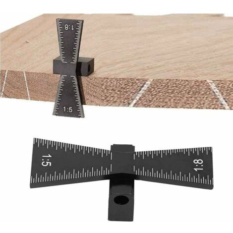 1:5 :8 Gabarit Gueue d'Aronde en Alliage d'Aluminium Jauge de Marteau à Gueue d'Aronde Guide de Marquage à Gueue d'Aronde Modèle Queue d'Aronde pour Joint à bois Marquage Menuiserie (Noir 652320mm)