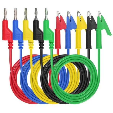 15 A 4 mm Krokodilklemme, Bananenstecker, doppelseitige Messleitung, Multimeter, Spannungsklemme, Krokodilklemme, DIY, 1 Stück (zufällige Farbe)