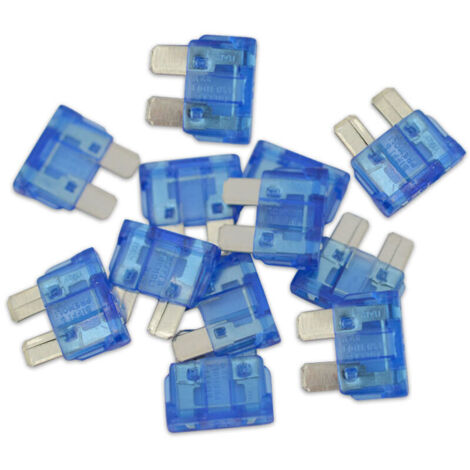15-A-Stecksicherungen, 25er-Packung – Schutz elektrischer Geräte – Abmessungen 19 x 4,5 mm – Blaue Farbe für Standardverwendung