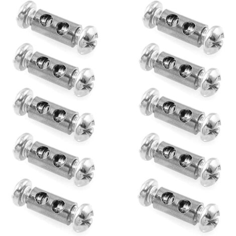 15 abrazaderas para cables de acero, abrazaderas con tapa, abrazaderas dobles con tuercas en los extremos, abrazaderas de acero de doble extremo para una gestión de cables rápida y sencilla