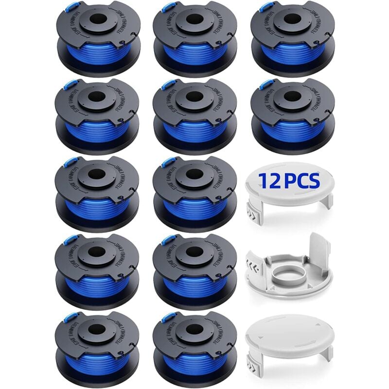 15 Bobine Fil Coupe Bordure Convient pour Ryobi One +18v 24v 40v Coupe Bordures, Ø1.65 cm3.4m Longueur AC14RL3A Remplacements Coupe Bordure(12 Fil