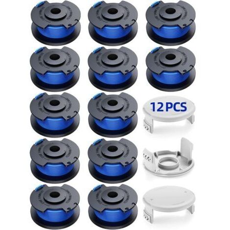 15 Bobine Fil Coupe Bordure Convient pour Ryobi One +18v 24v 40v Coupe Bordures(12 Bobine Fil Coupe Bordure,3 Couvercle)
