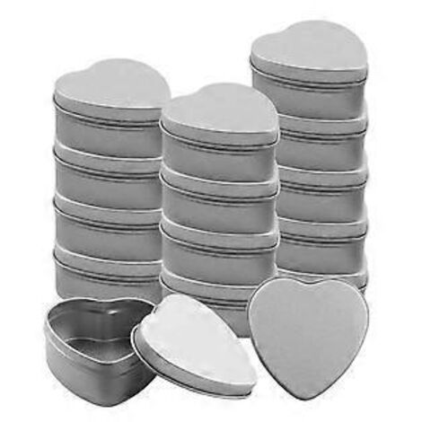15 boîtes métalliques en forme de cœur pour bougies, pots à bougies vides, idéales pour la fabrication de bougies et de bonbons.