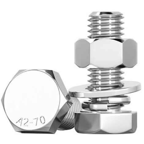 15 boulons hexagonaux M6 x 10 mm à tête hexagonale en acier inoxydable 304