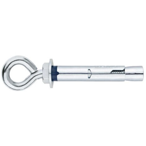 15 Chevilles métalliques anti-rotation piton M6 x 45 mm (D. 8 mm) acier zingué