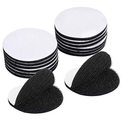 15 cintas autoadhesivas negras de doble cara, extra fuertes, redondas (5 x 5 cm). DEBUNS