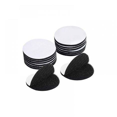 15 cintas autoadhesivas negras de doble cara, extrafuertes, redondas (5 x 5 cm)