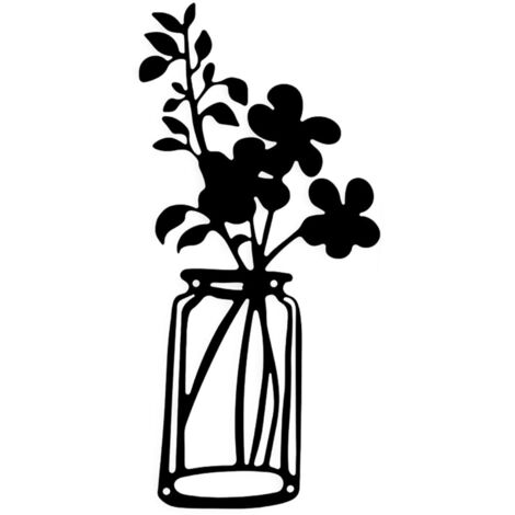 15 cm Art mural métal noir style ferme élégant, décoration murale pour salon jardin