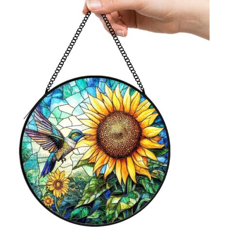 15 cm Attrape-soleil fleurs sauvages abeille papillon, décoration fenêtre lumineuse, cadeau femme