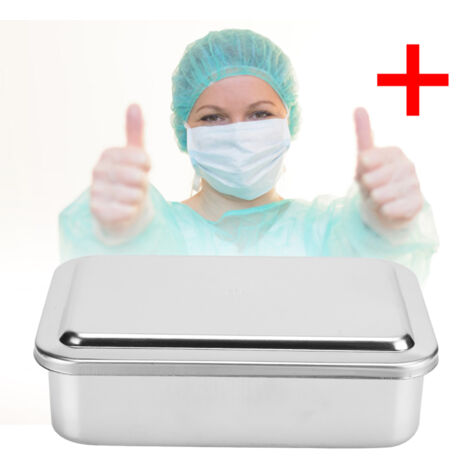 15 cm große Aufbewahrungsbox aus Edelstahl 304, Werkzeugablage mit Deckel
