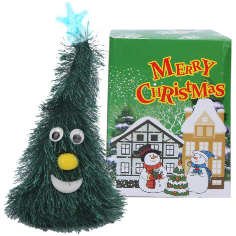 15 cm großer elektrischer Weihnachtsbaum mit Lichtern und Stern – Dekoratives Spielzeug und Geschenk für Kinder