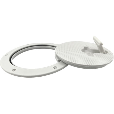 15 cm runde Kunststoff-Deckabdeckung mit drehbarem Griff, Werkzeugkastenabdeckung, Bullaugenabdeckung, Schiffs- und Yachtbeschläge