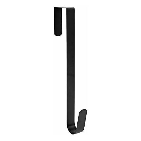 15 (Environ 38,1 cm) Crochet de guirlande pour porte d'entrée Crochet simple de porte en métal, noir