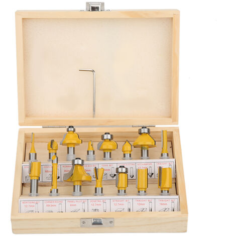 15 Hartmetall-Holzfräser mit Koffer – 8-mm-Set für Holzbearbeitung und Schnitzerei